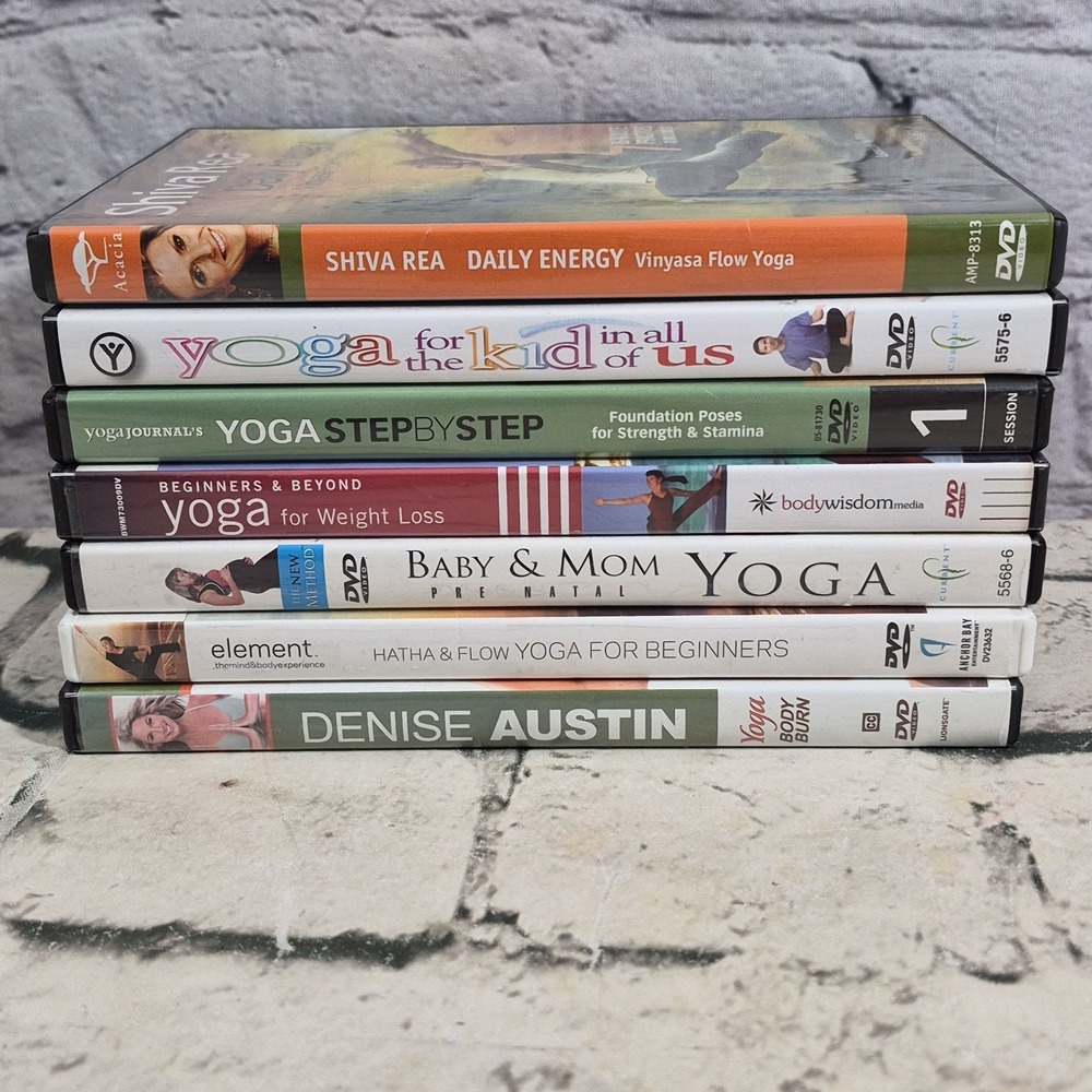 Yoga DVDs Assorted Workout Lot Of 7